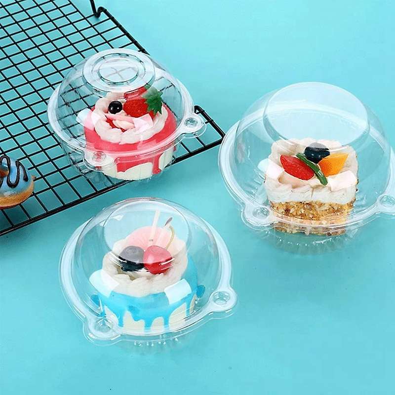 200pcs Disposable Transparent Round Baking Packaging West Point Box