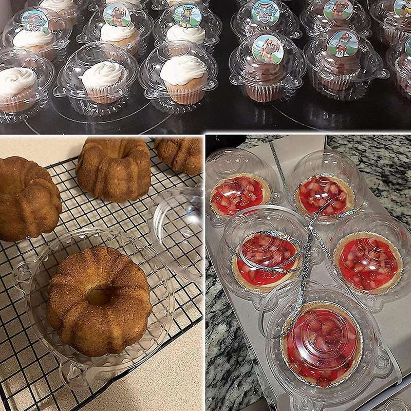 200pcs Disposable Transparent Round Baking Packaging West Point Box