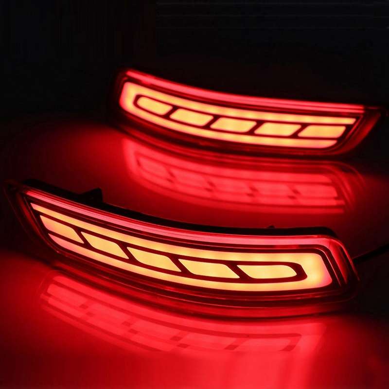 2pcs Led Rear Fog Lamp Drive Light + Brake Light Indicator Reflector