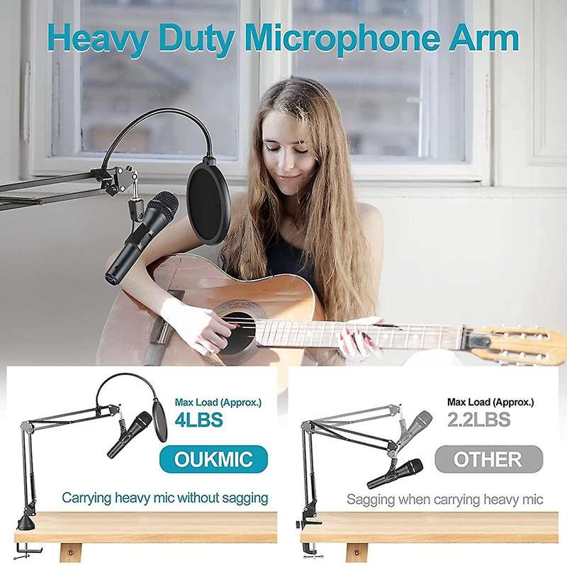 Adjustable Suspension Boom Scissors Mic Holder with Microphone Clip