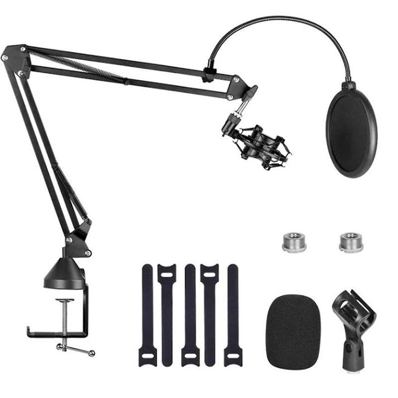 Adjustable Suspension Boom Scissors Mic Holder with Microphone Clip