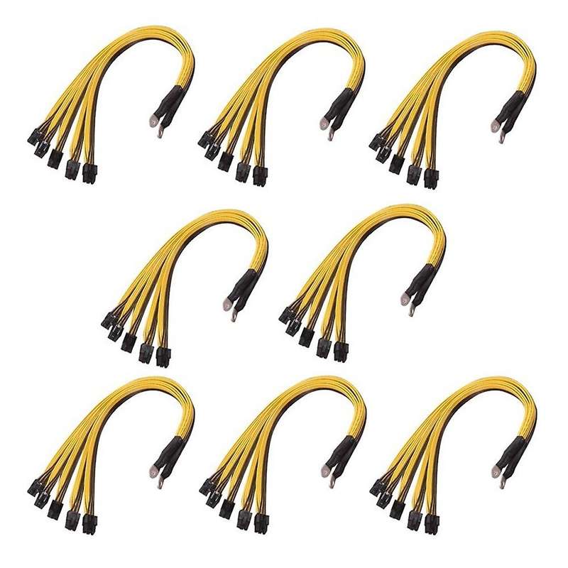 8pcs S7 S9 to 5x Pci-e Pcie 6pin Gpu Graphics Card Splitter Power