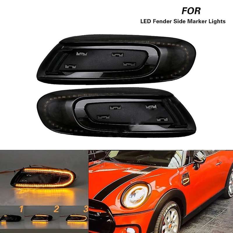 2x Side Marker Light Amber Light Smoke Lens for Mini Cooper F55 F56