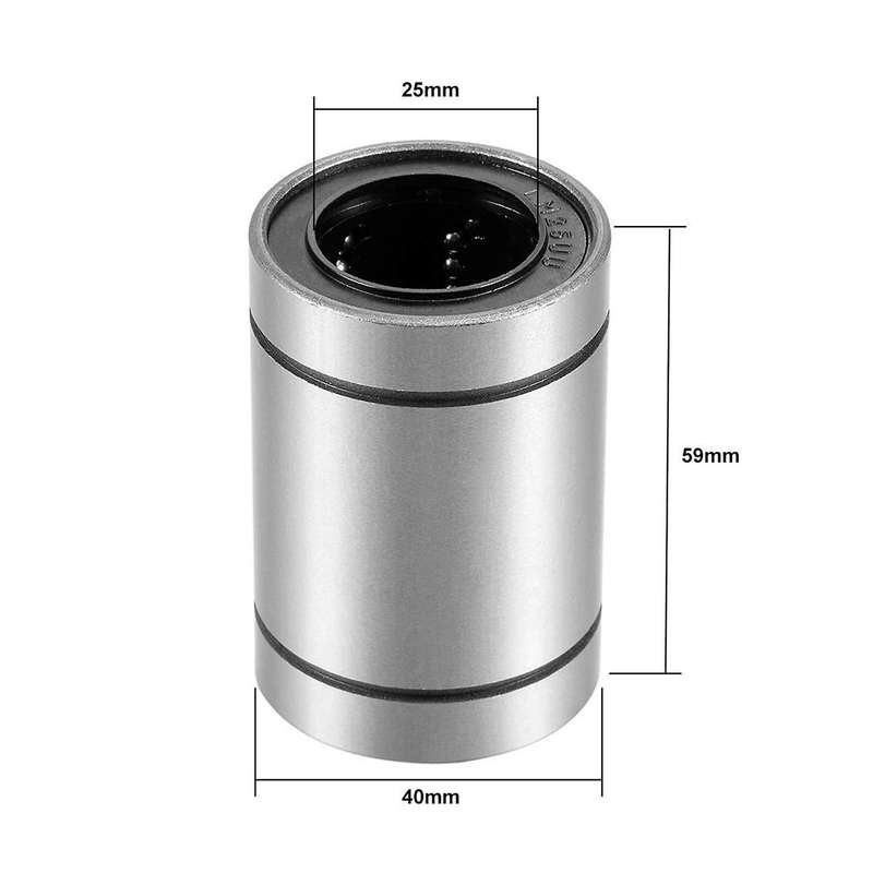 Linear Ball Bearings, 25mm Bore Dia, 40mm Od, 59mm Length (pack Of 8)