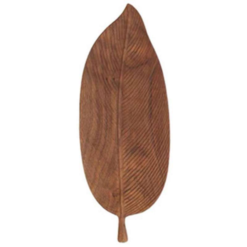 Wooden Leaf Tray for Tea Set for Hotel Black Walnut Leaves Plate -b