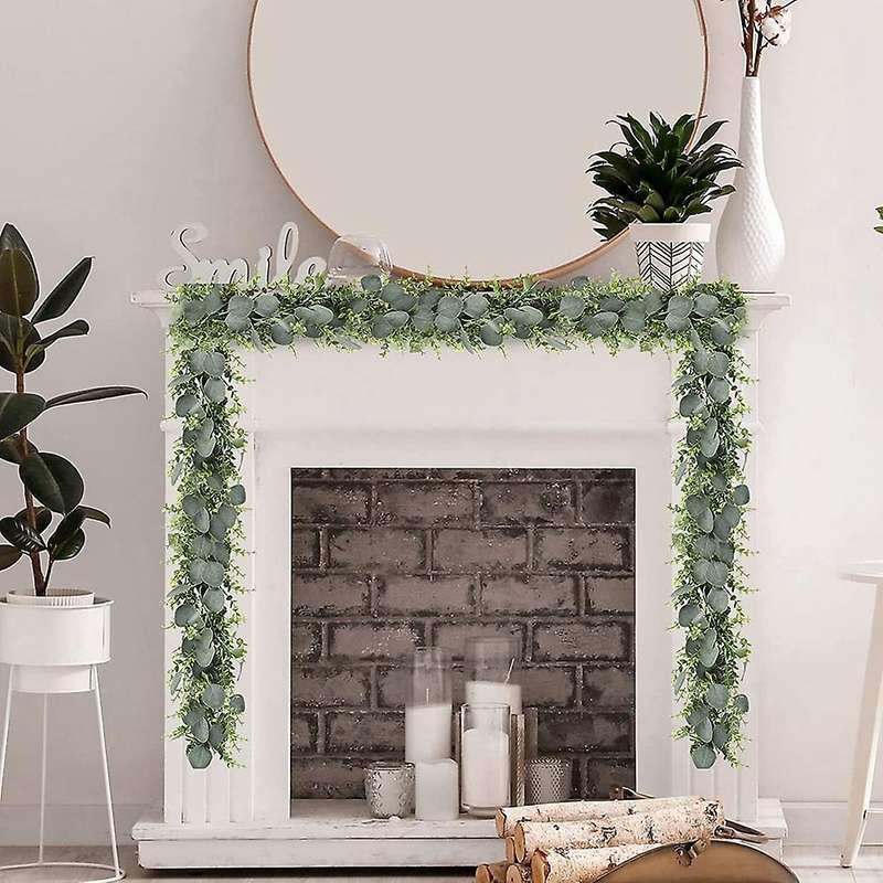 Eucalyptus Wreath,faux Eucalyptus Leaves Vines,rayon Green Wreath