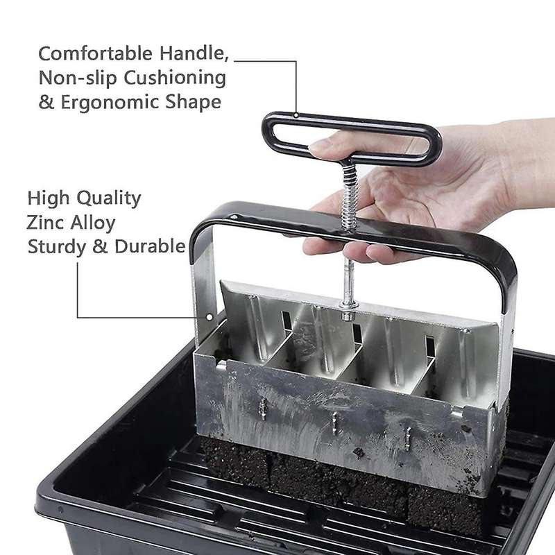 2 Inch Zinc Alloy Handheld Soil Blocking Tool for Seedlings Cuttings