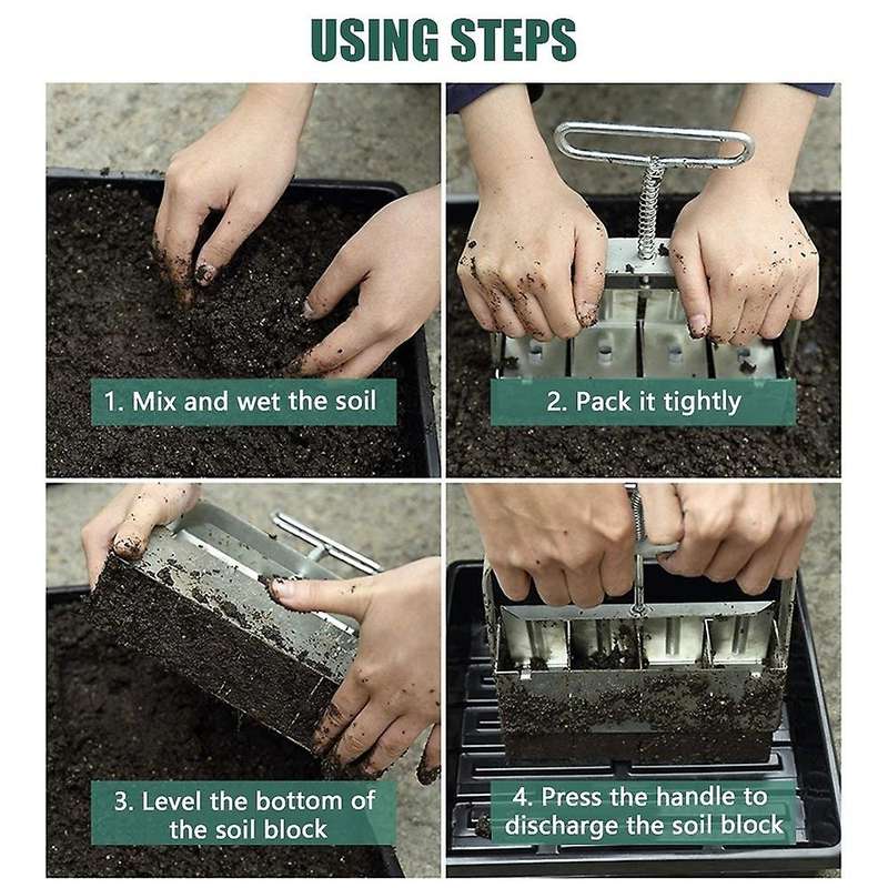 2 Inch Zinc Alloy Handheld Soil Blocking Tool for Seedlings Cuttings