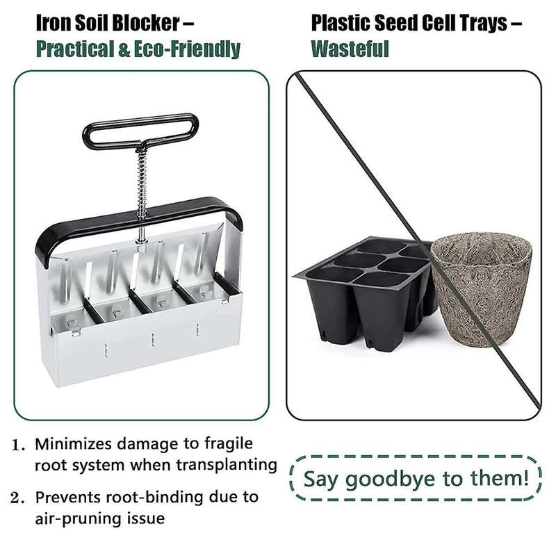 2 Inch Zinc Alloy Handheld Soil Blocking Tool for Seedlings Cuttings