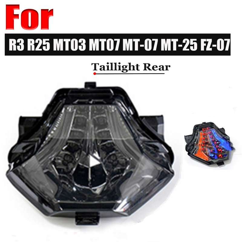 Motorcycle Rear Led Tail Light Blue Light Brake Turn Signals Lamp