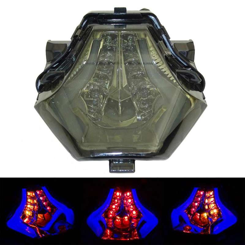 Motorcycle Rear Led Tail Light Blue Light Brake Turn Signals Lamp