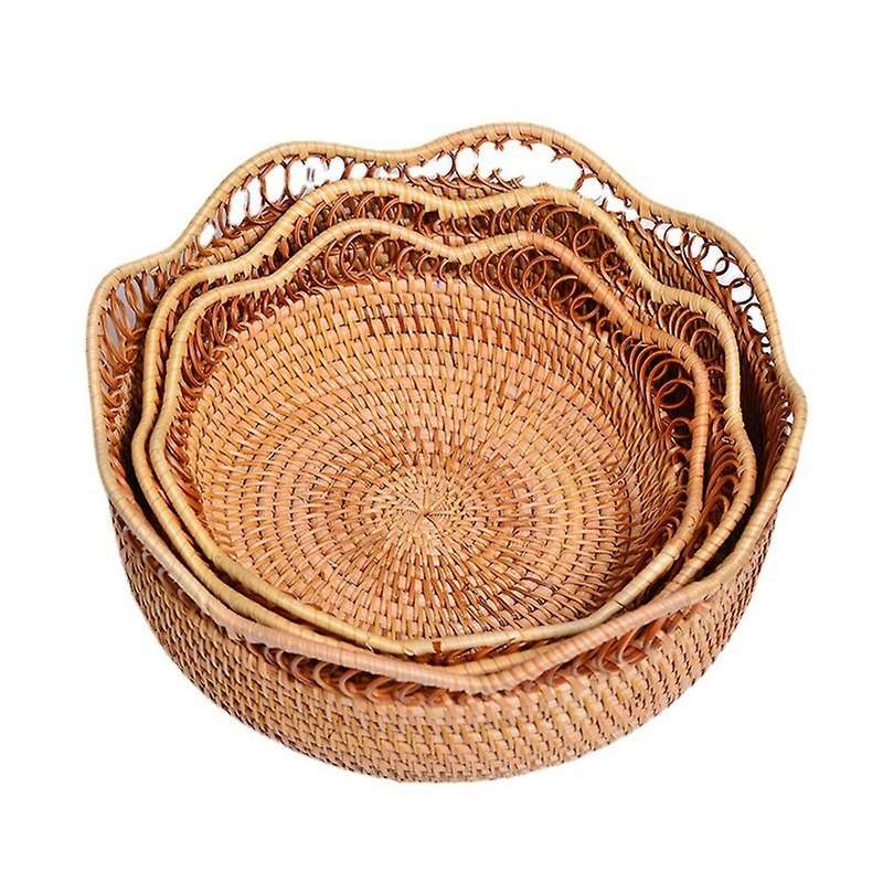 Rattan Fruit Tray Storage Lace Basket Kitchen Storage Containers