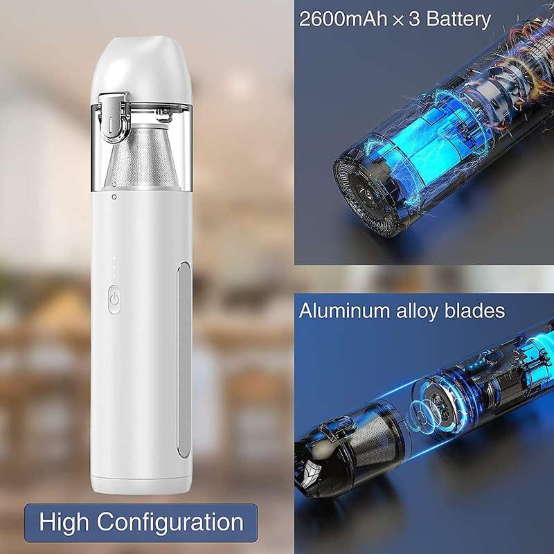 Handheld Vacuum Cleaner Car Vacuum Cordless Portable Vacuum -white