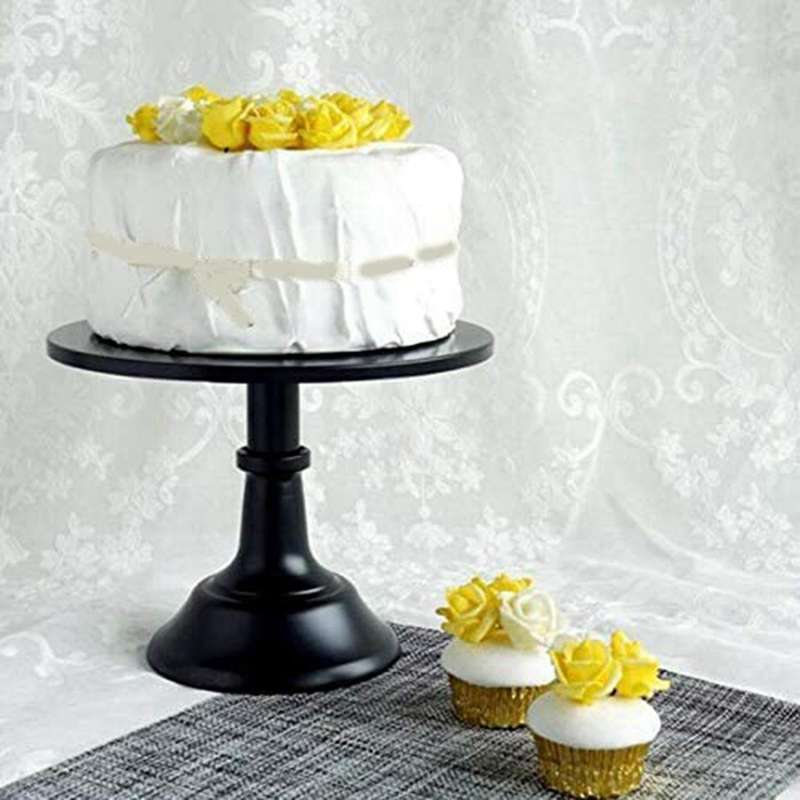 Metal Iron Cake Stand Round Pedestal for Birthday Wedding (gold)