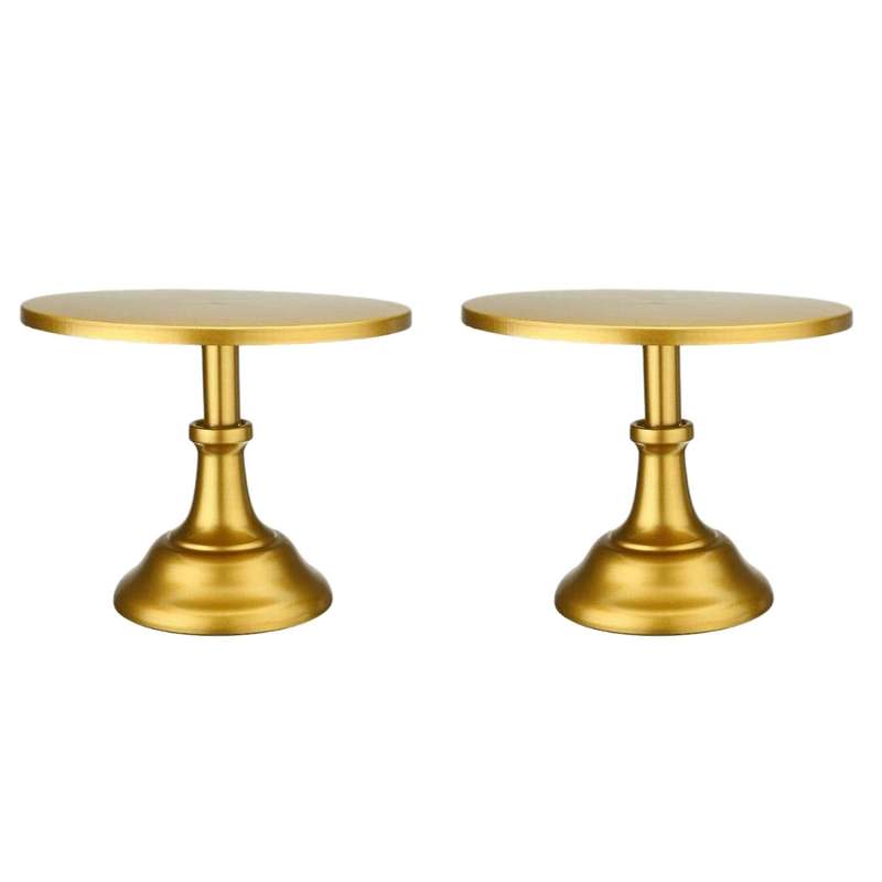 Metal Iron Cake Stand Round Pedestal for Birthday Wedding (gold)
