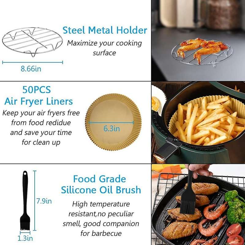 9 Inch Air Fryer Accessories,for 5.8qt Or Larger Deep Air Fryer