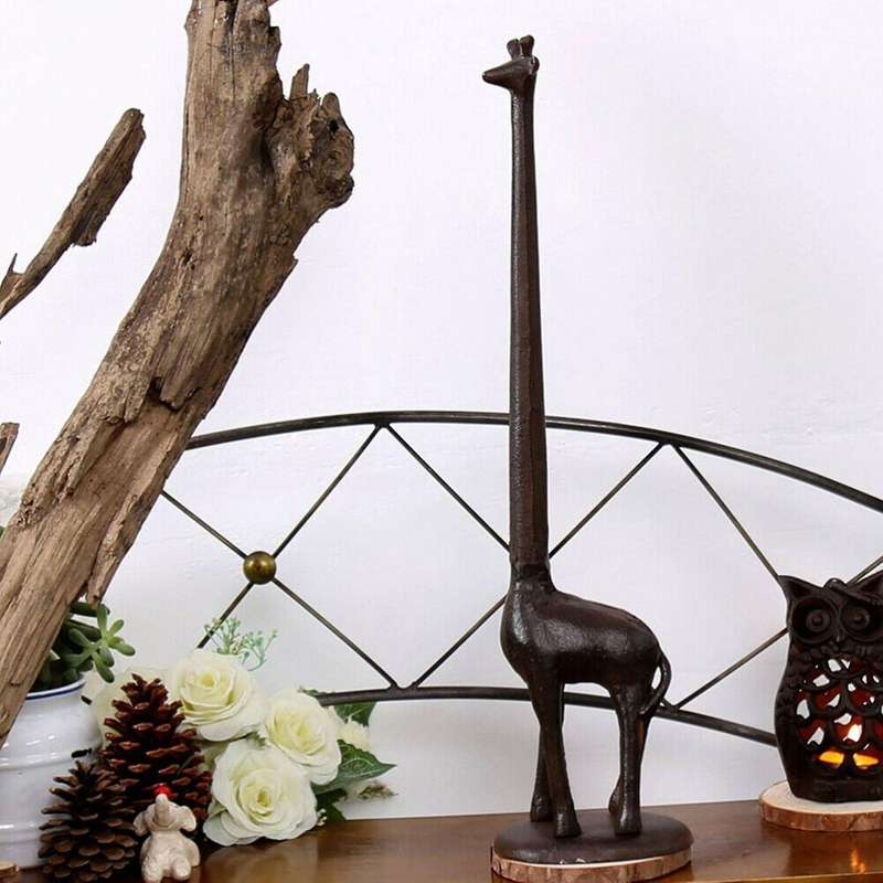 Cast Iron Giraffe Large Toilet Roll Paper Free Stand Bathroom/parlor