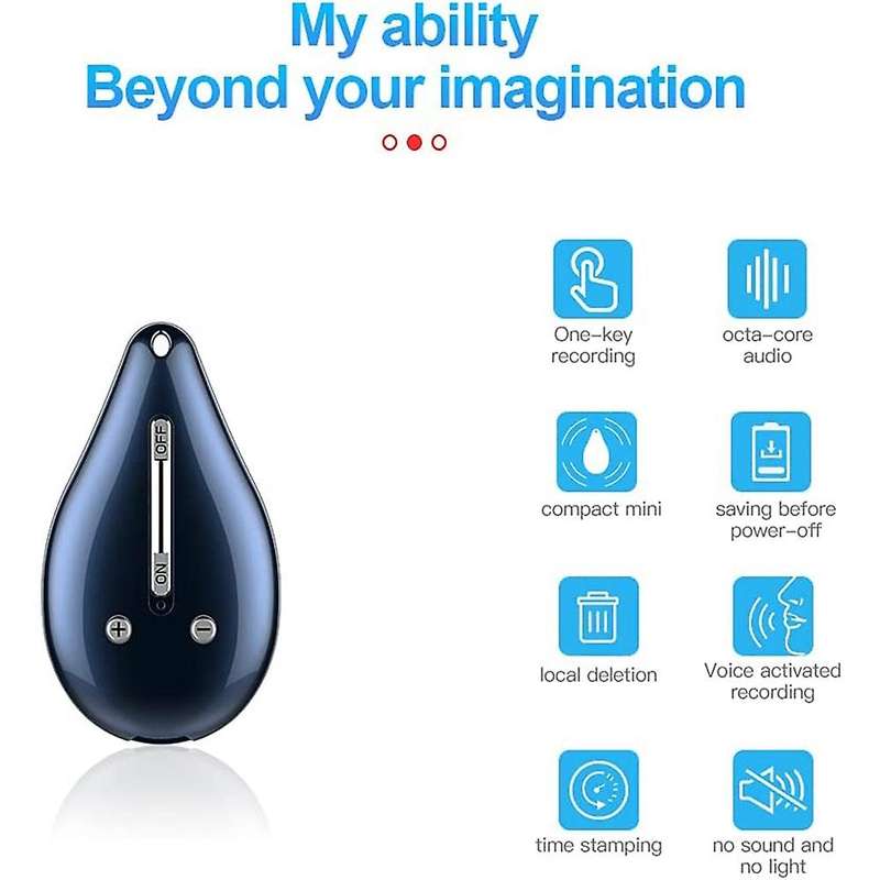 32g Wearable Recording Device with 190 Hours Recording Capacity