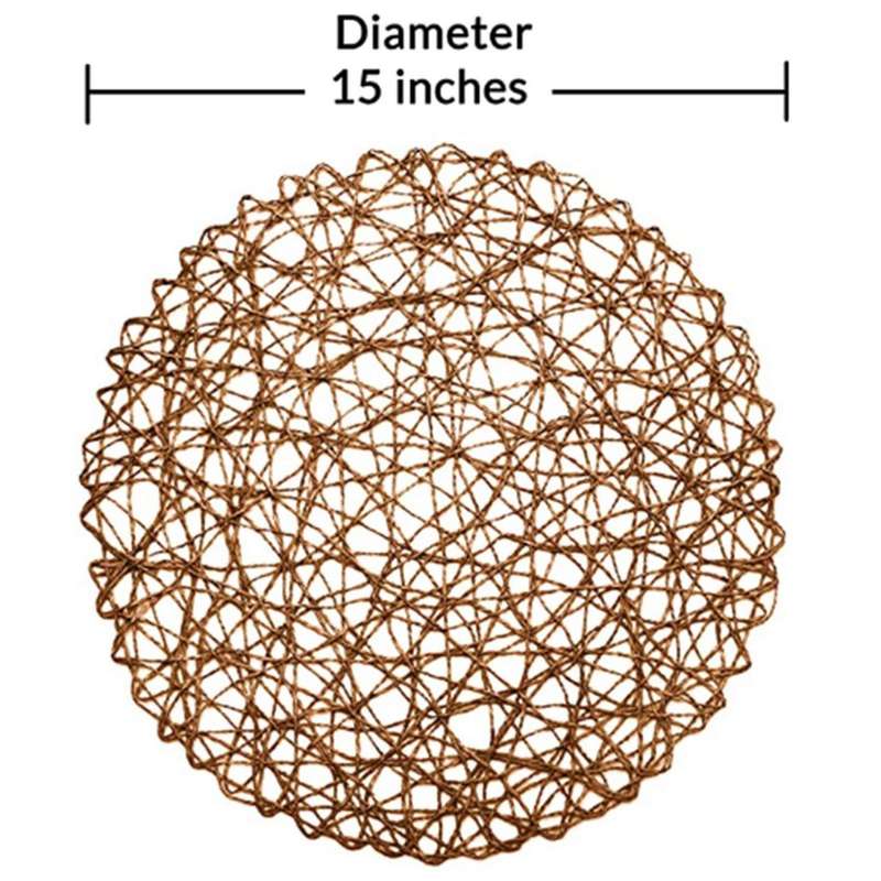 Round Paper Woven Placemats,decorative Rope Mesh Place Mats