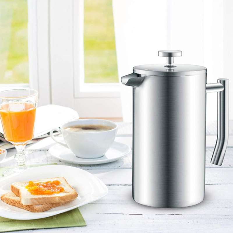 Stainless Steel French Press Coffee Plunger,1500ml Coffee Maker