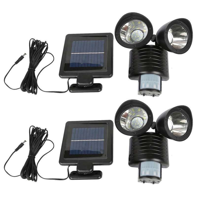 2x 22 Led Dual Security Detector Solar Spot Light