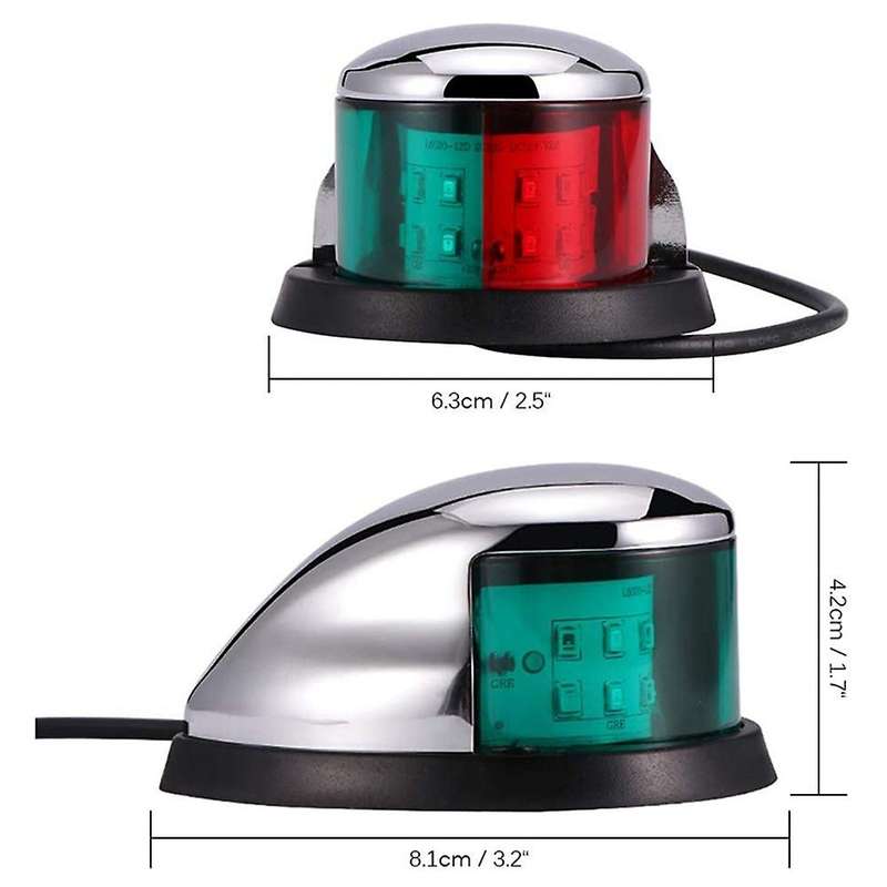 2pcs 12v Navigation Lights Led Zinc Alloy Marine Boat Led Red Green