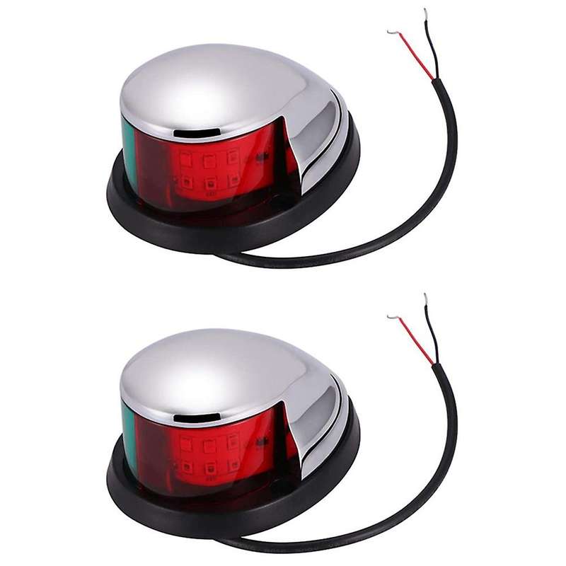 2pcs 12v Navigation Lights Led Zinc Alloy Marine Boat Led Red Green
