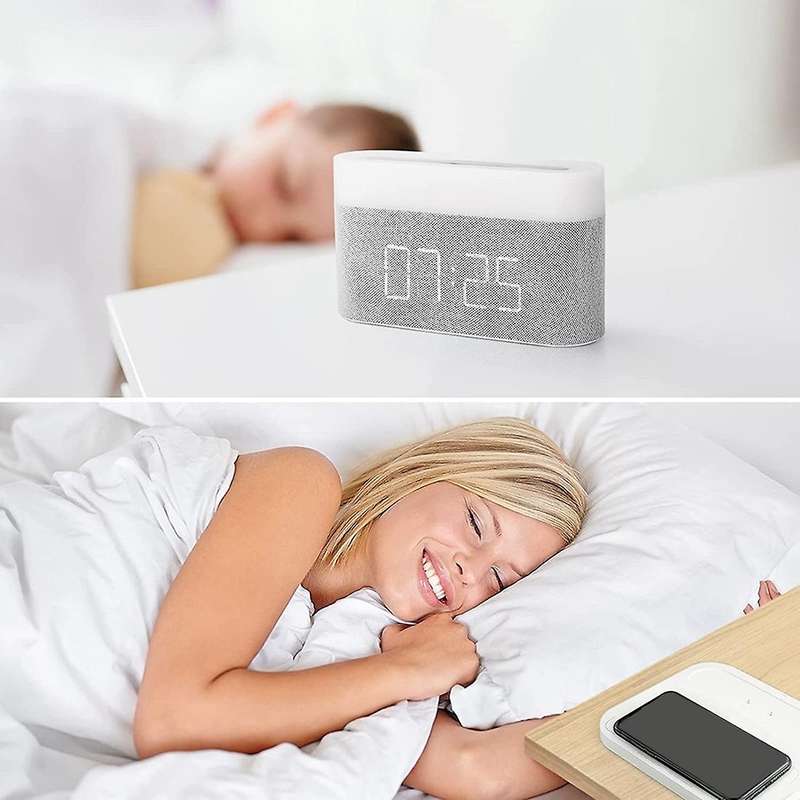 10w Qi Charging Alarm Clock Led Light Adjustable Touch Three Colors