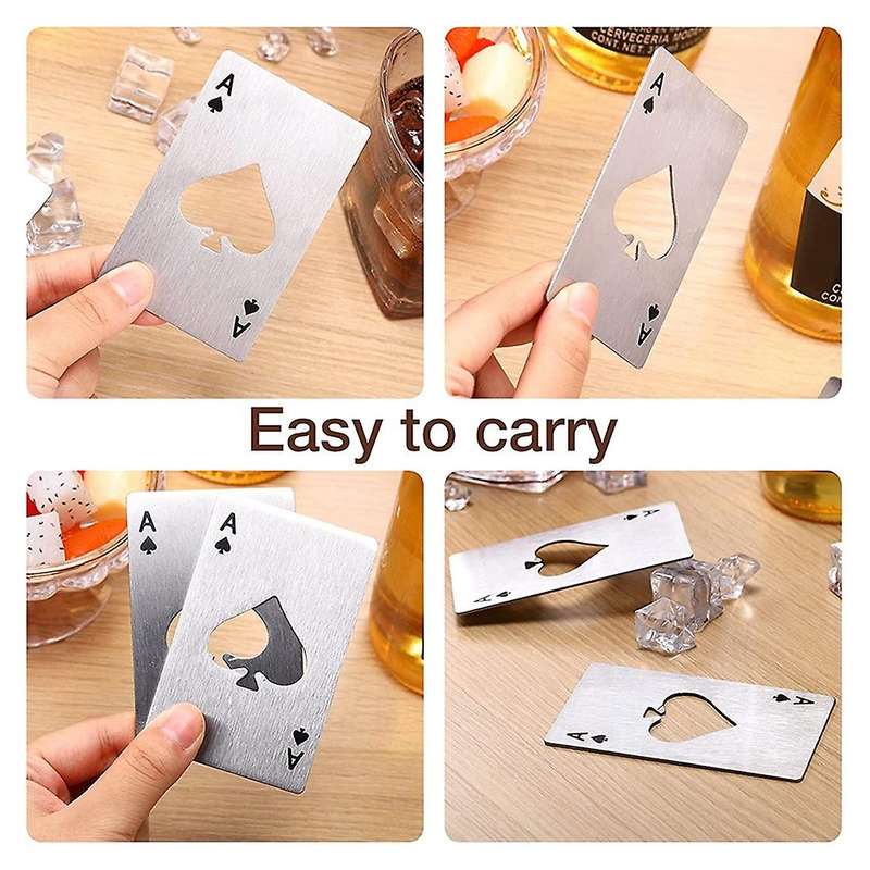 40pieces Groomsmen Poker Bottle Opener for Wedding Party Bar,silver