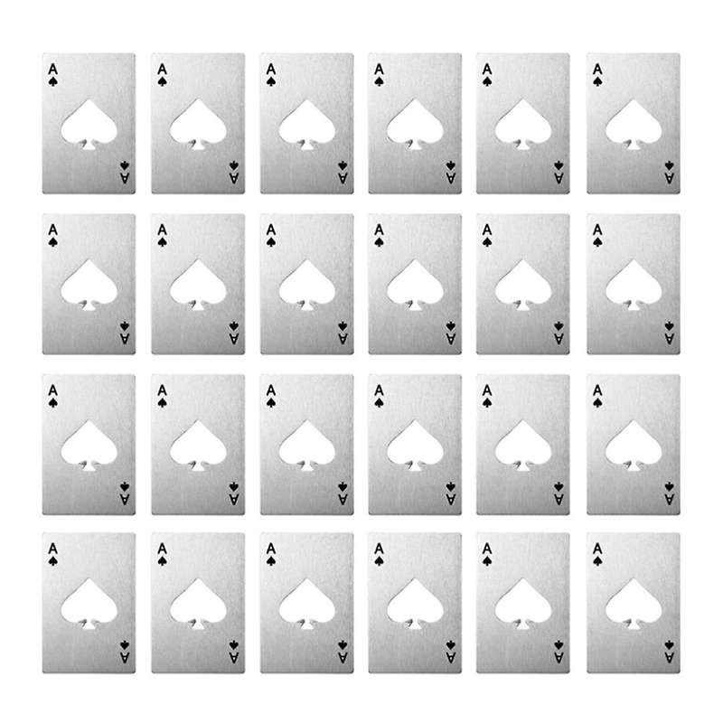 40pieces Groomsmen Poker Bottle Opener for Wedding Party Bar,silver