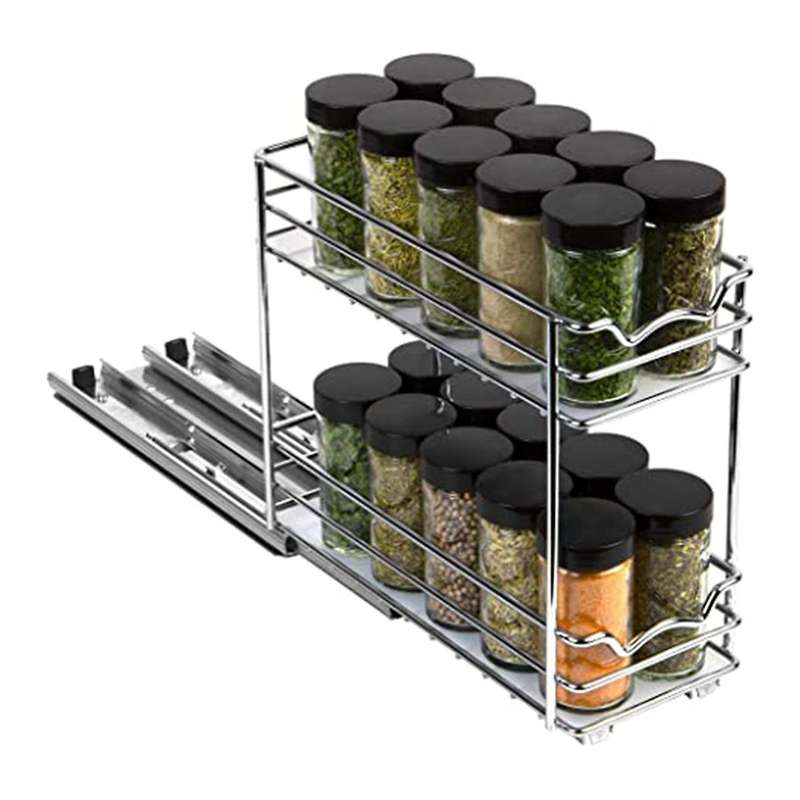 Pull Out Spice Rack Organizer for Cabinet,heavy Duty Double Rack 13cm
