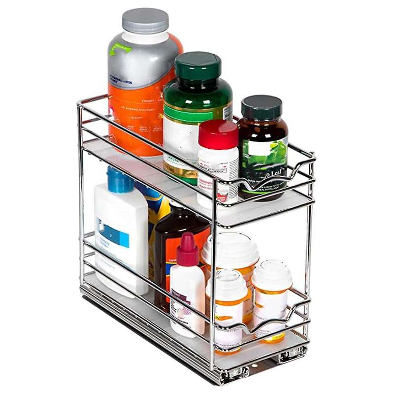Pull Out Spice Rack Organizer for Cabinet,heavy Duty Double Rack 13cm