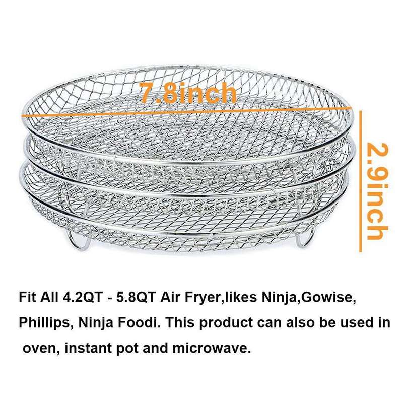 6x Air Fryer Accessories Three Stackable Racks