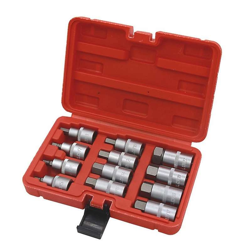 12pcs 1/2 Inch Drive Impact Hex Bit Socket Set H5 H6 H7 H8 H10