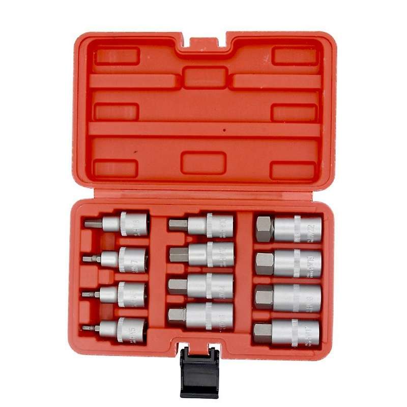12pcs 1/2 Inch Drive Impact Hex Bit Socket Set H5 H6 H7 H8 H10