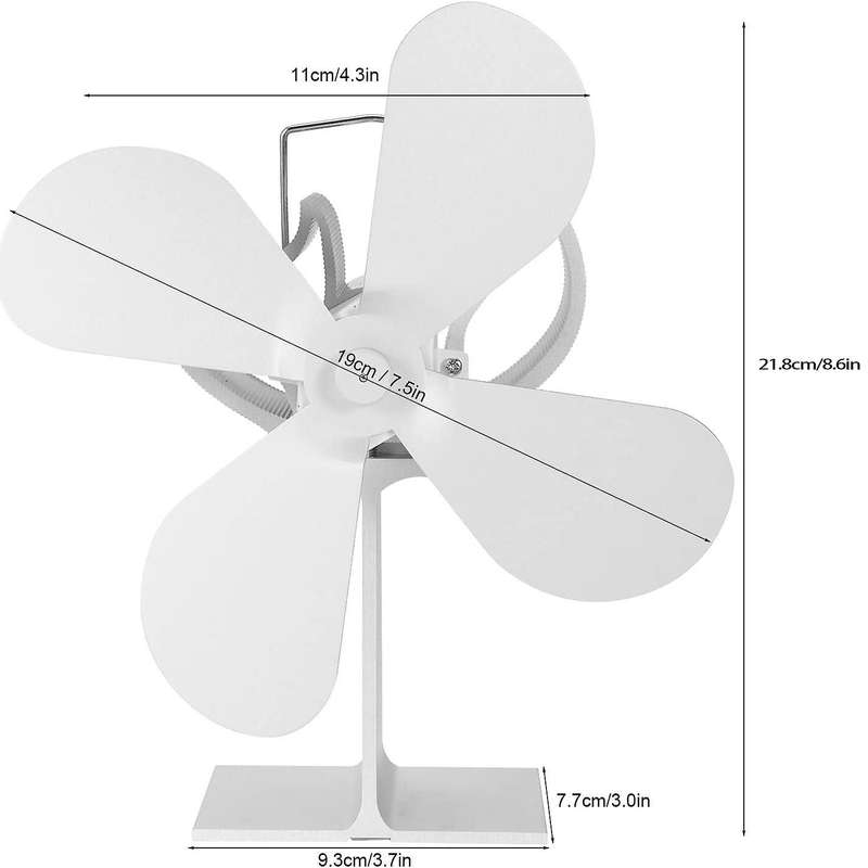 4 Blades Heat Powered Stove Fan for Warm Air for Log Burner Fireplace