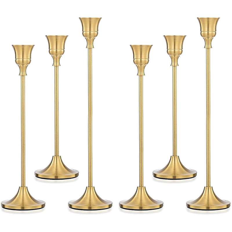 Cone Candlestick 6-piece Set Brass Candlestick Modern Candlestick