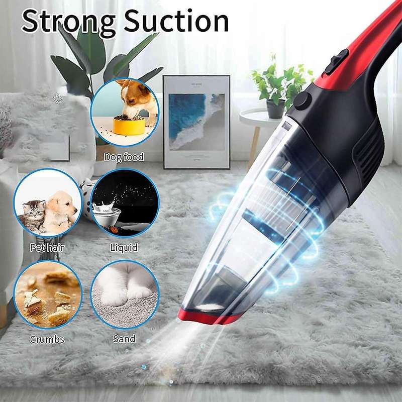 Handheld Vacuum Cleaner Cordless,with Usb Charging Cable (black+red)