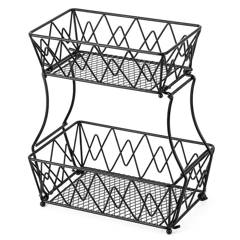 2-tier Fruit Basket Bowl Holder for Vegetable Fruit Bread Display