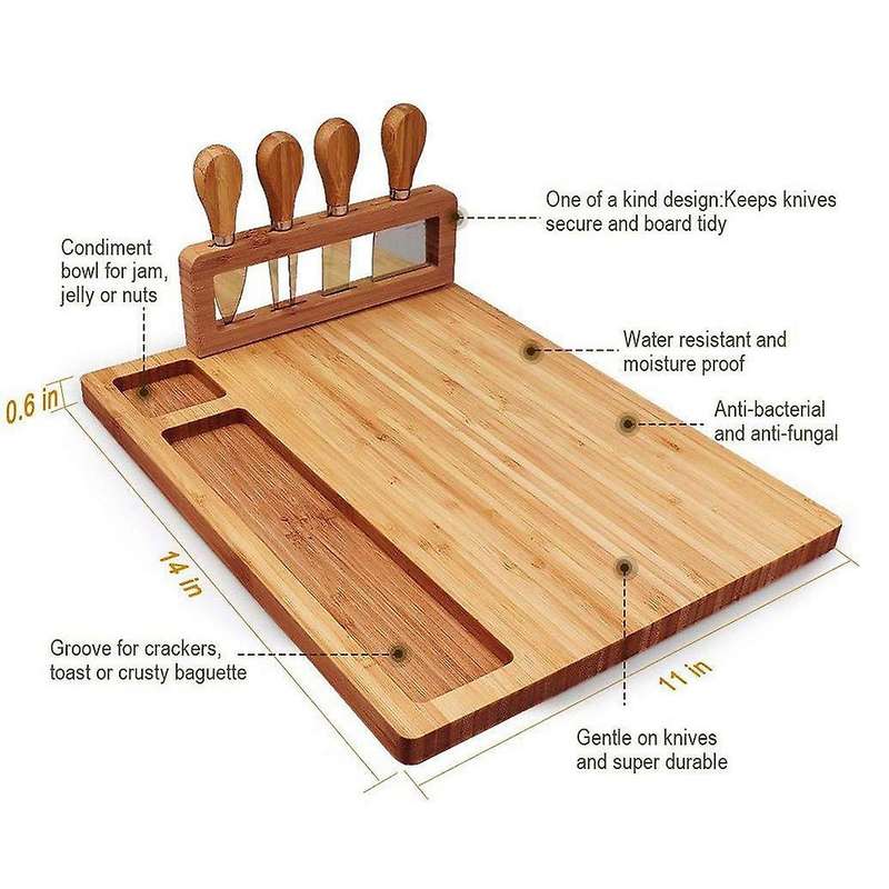 Bamboo Cheese Board Set Gifts Christmas Wedding Birthday Anniversary