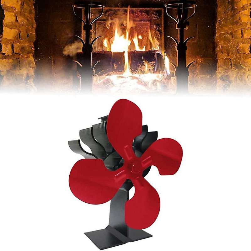 Heat Powered Stove Fan Fireplace Fan for Wood Log Burner Fireplace D