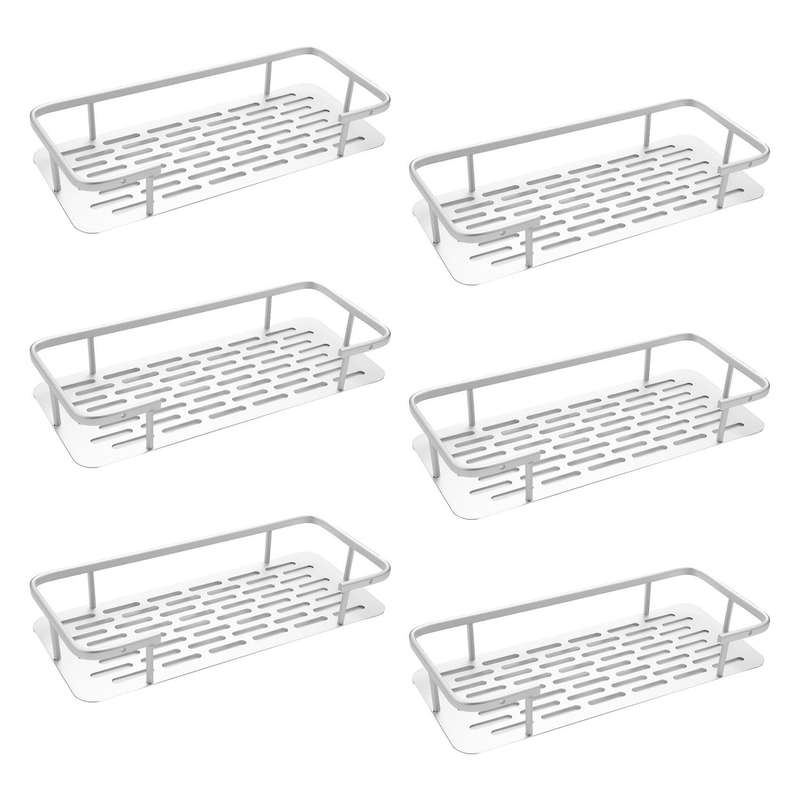 6x Shelf Shower Shelf Adhesive Aluminum Shower Caddy for Shampoo