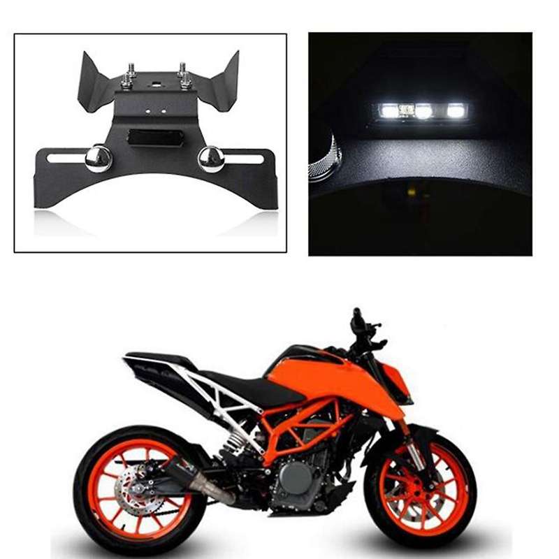 Motorcycle License Plate Holder Bracket with Light