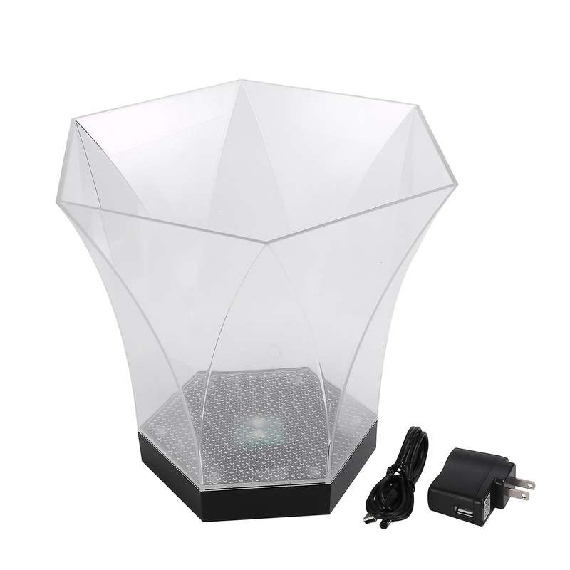 5l Large Capacity Polygonal Colorful Ice Bucket Bar (usb Powered)