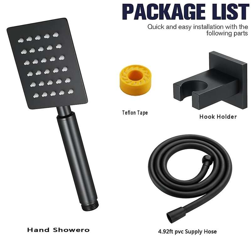 Luxury Black Shower Head Spray Head Set for Bathroom Matte Black, B
