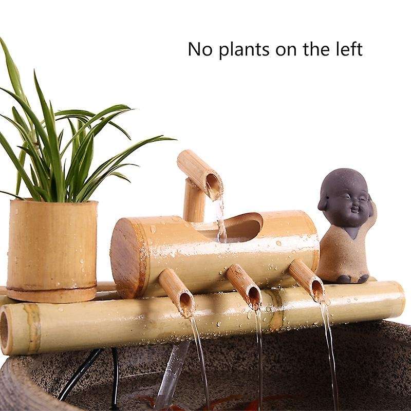 Bamboo Aquarium Water Recycling Feng Shui Decoration Fountain Stone,1