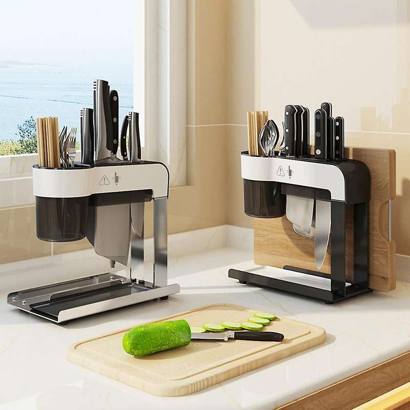 Stainless Steel Kitchen Shelf Countertop Knife Board Rack A