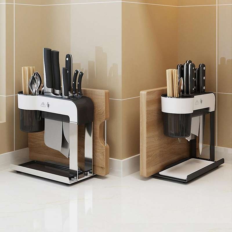 Stainless Steel Kitchen Shelf Countertop Knife Board Rack A