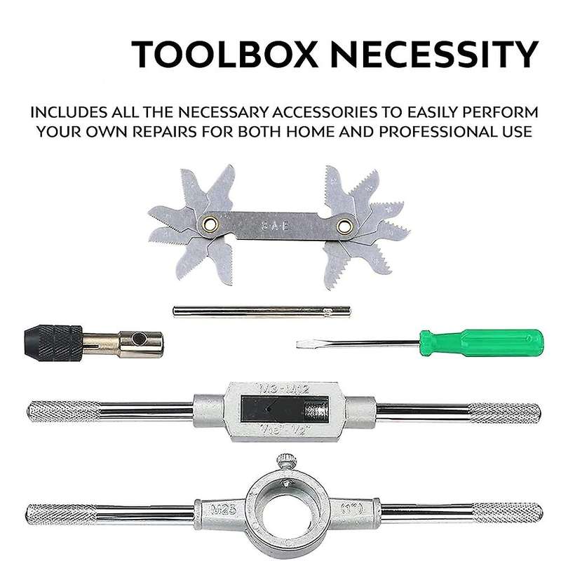 Sae Thread Tap and Die Tool Set for Thick and Fine Threads Of Thread