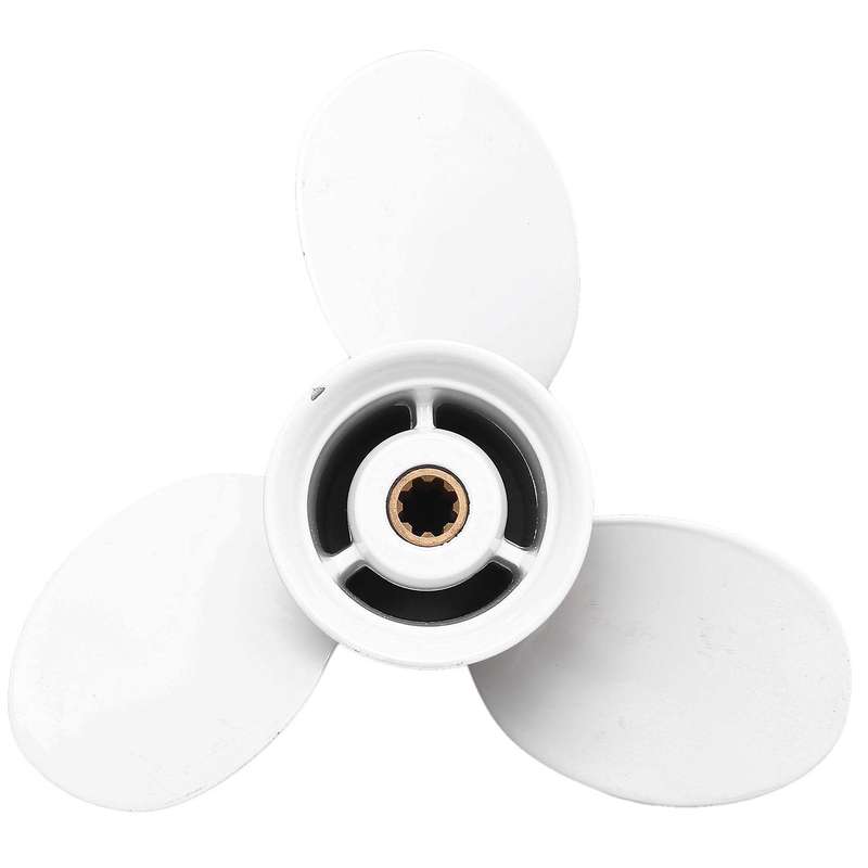 Ship Engine Outboard Propeller 3-bladed Rotary Paddle Aluminum White